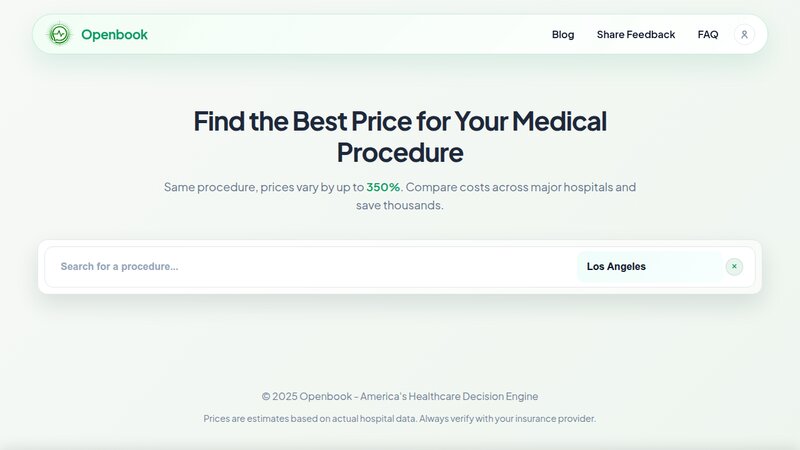 Healthcare Price Comparison Tool preview