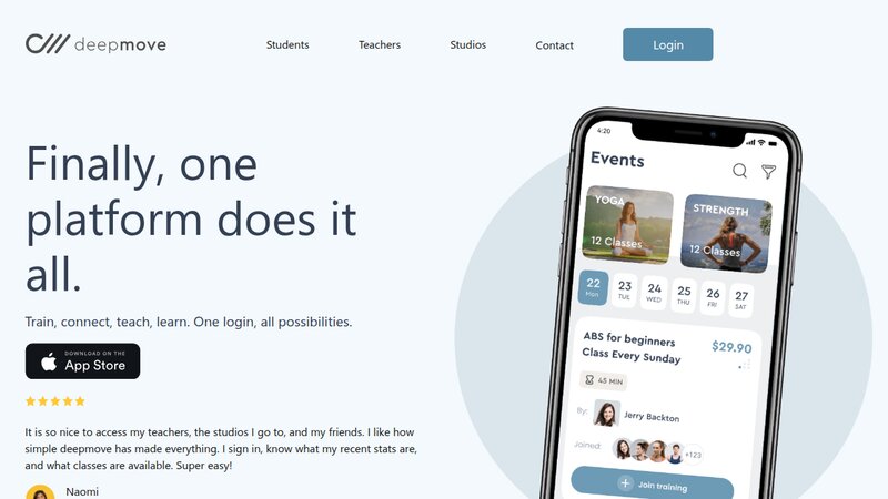 Open two-sided marketplace for fitness classes