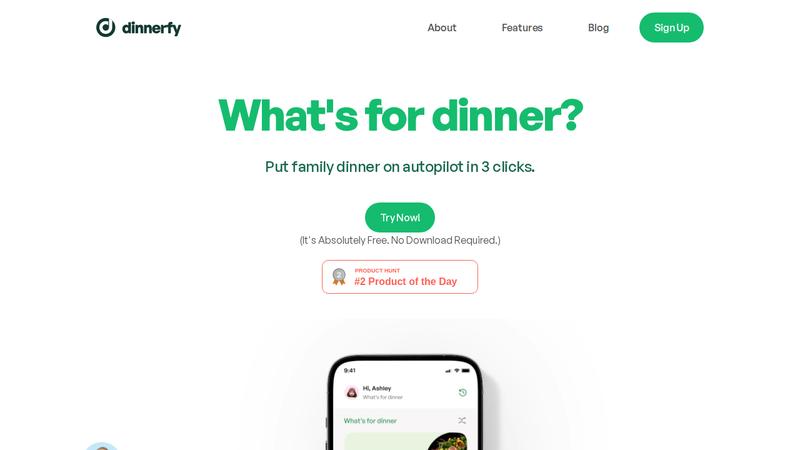 Dinnerfy preview