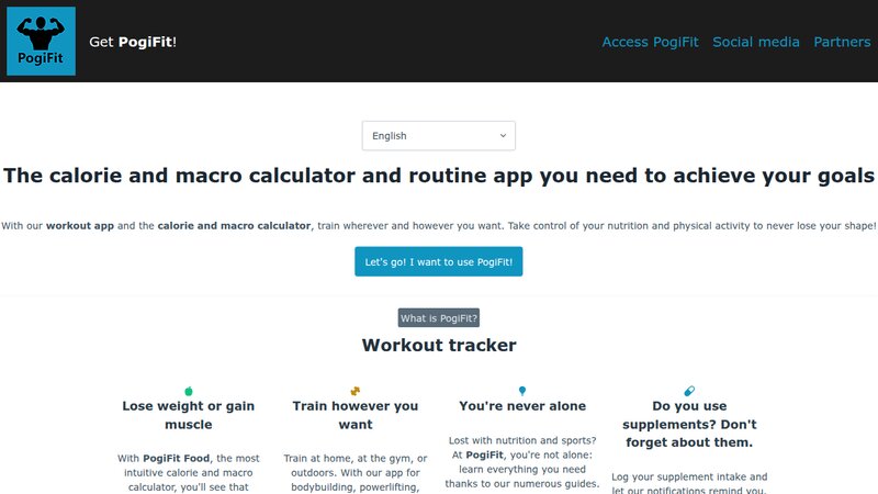PogiFit – Nutrition and Workout Tracker