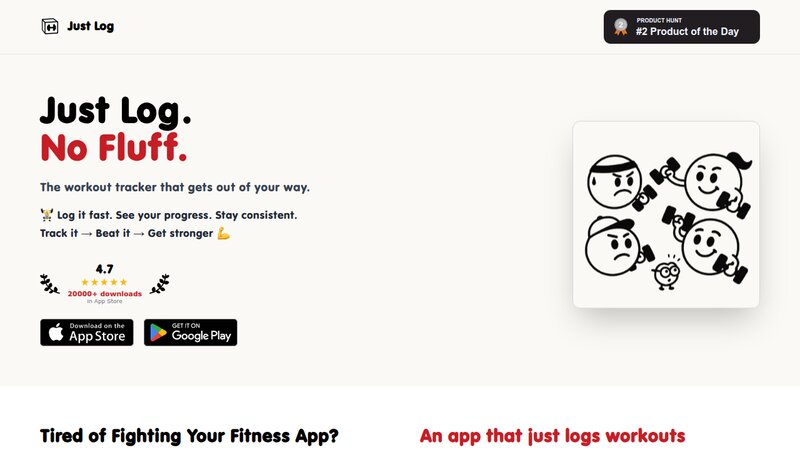 Just Log – Minimalist fitness tracker focused on simple workout logging