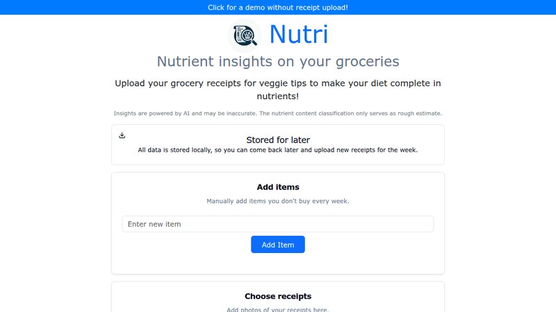 Nutrient insights through your grocery receipts preview