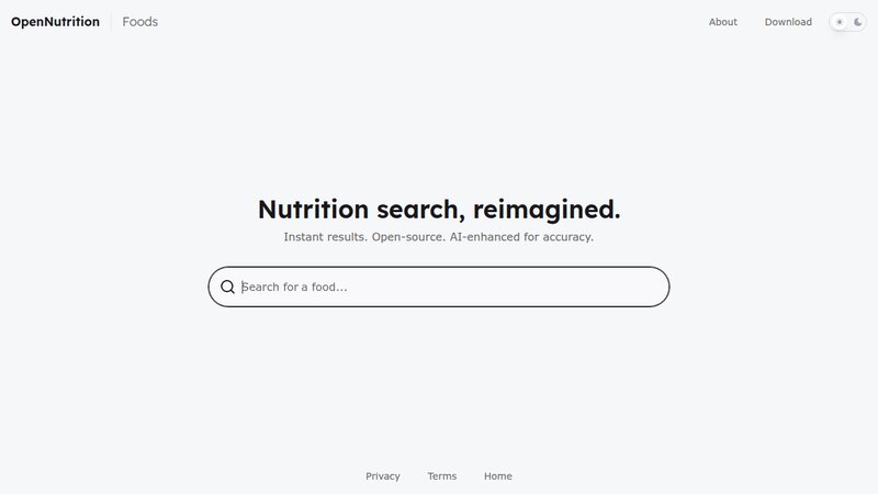 OpenNutrition preview