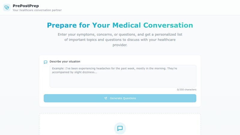 Simple web app to improve conversations with health care providers preview